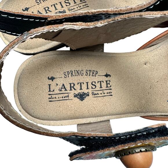 L’Artiste | Women | Glovely Art-To-Wear Boho Leather Wedge Sandals | Sz 6.5-7 - Picture 12 of 16